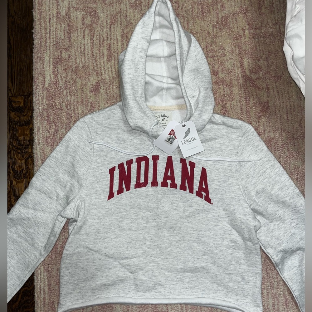 Indiana University grey cropped women’s hoodie